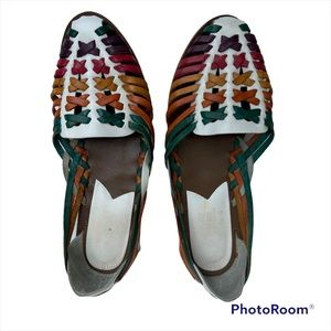 Vintage multicolored huarache shoes sz 7.5